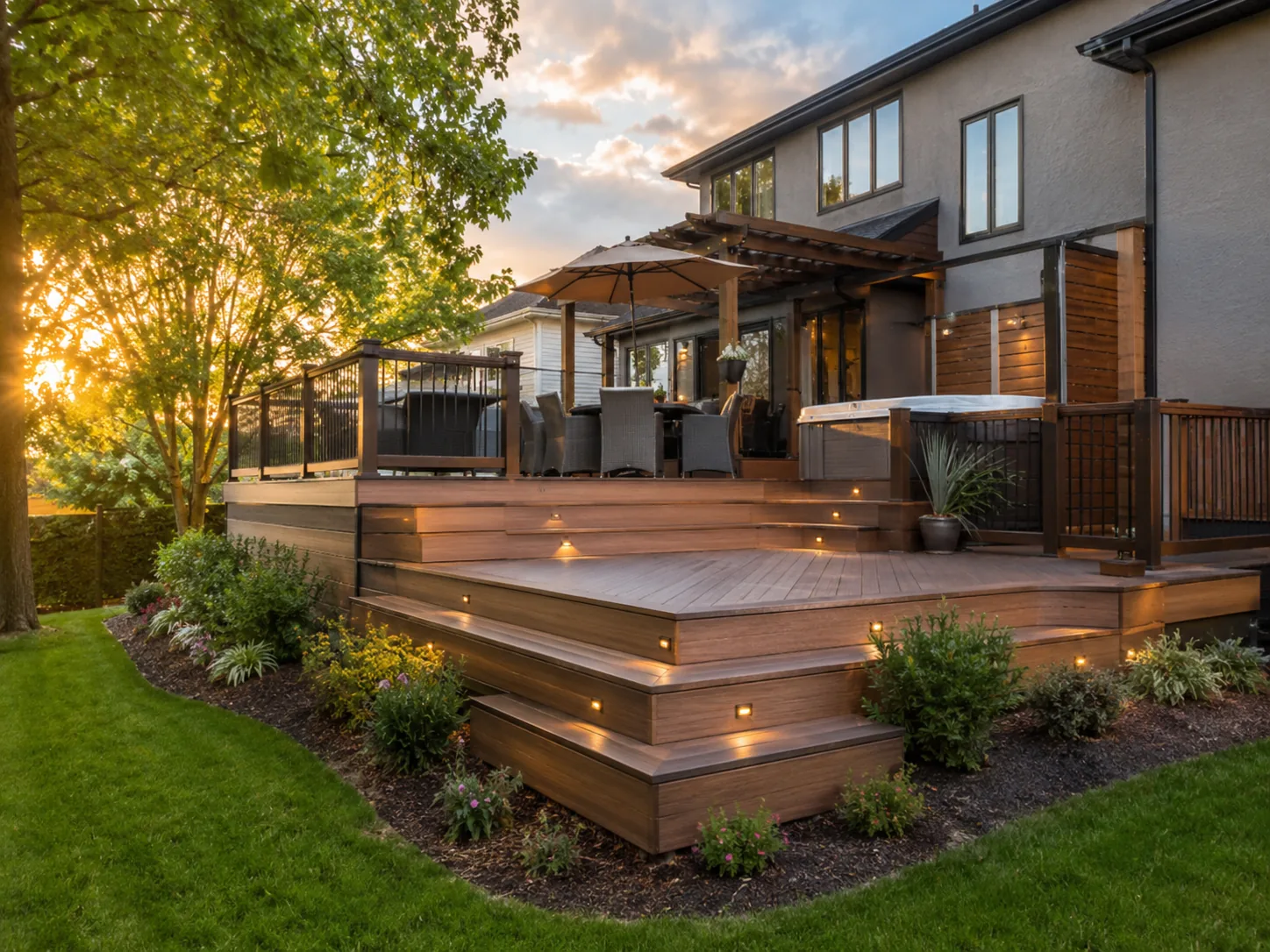 Modern composite deck built in Winnipeg, Manitoba