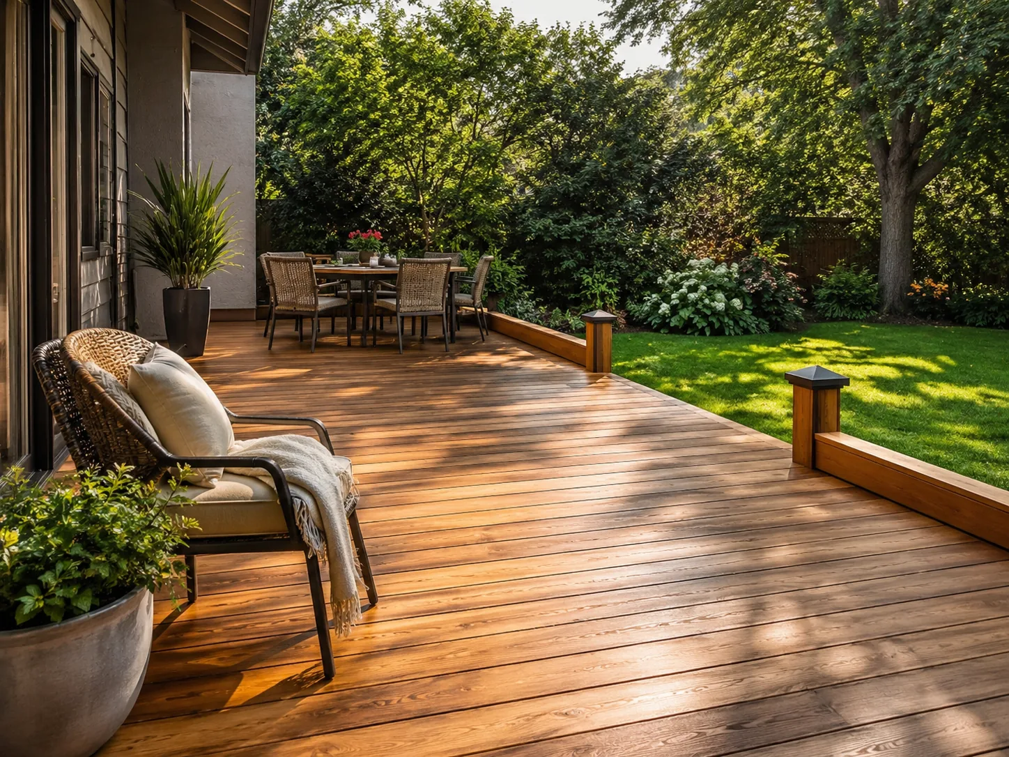 Timber and composite deck built in Winnipeg